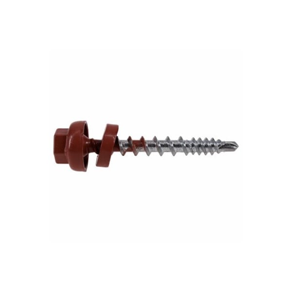 Hillman Self-Drilling Screw, #10 x 1-1/2 in, Powder Coated Steel Flange Hex Head External Hex Drive 117943 - main